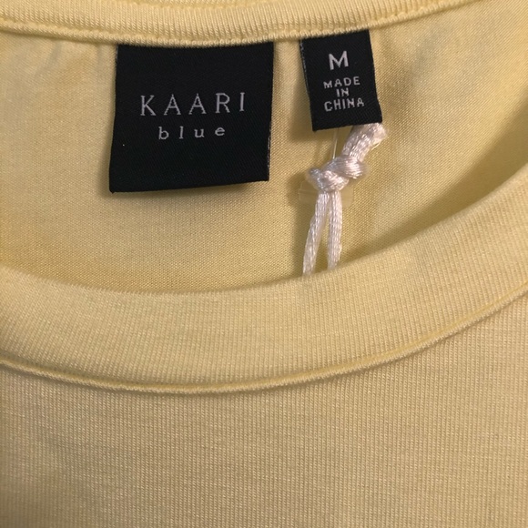 Kaari Blue Yellow Ruffle Short Sleeve Top - Picture 5 of 6